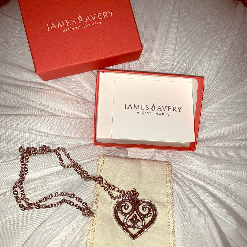 James Avery Retired Heart Pendant with chain
